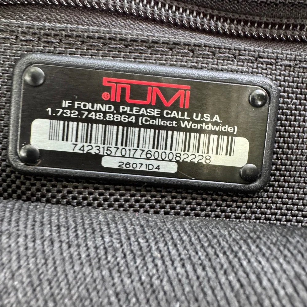 Tumi Alpha Ballistic Nylon Expandable Briefcase Black Laptop Bag 26071D4 Travel